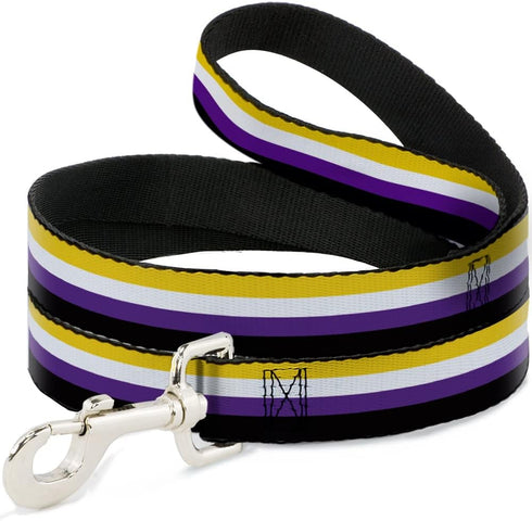 Buckle-Down Pet Leash, Dog Leash, Flag Non Binary Stripe, 6 Feet Long 0.5 Inch Wide