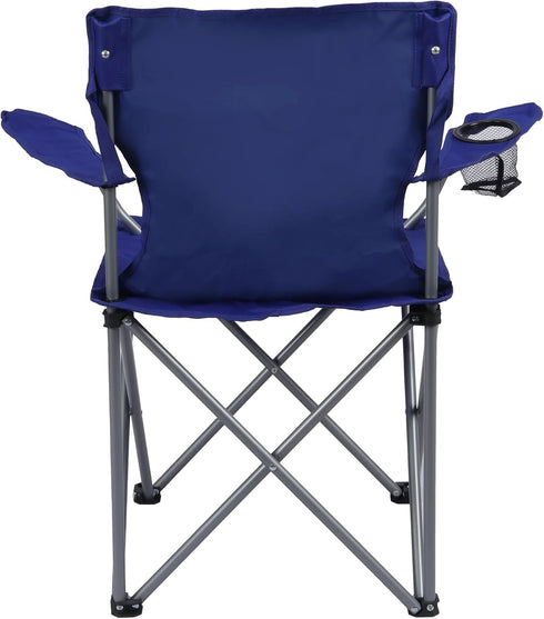DUNMWAZ Quad Folding Camp Chair with Cup Holder (Royal Blue)