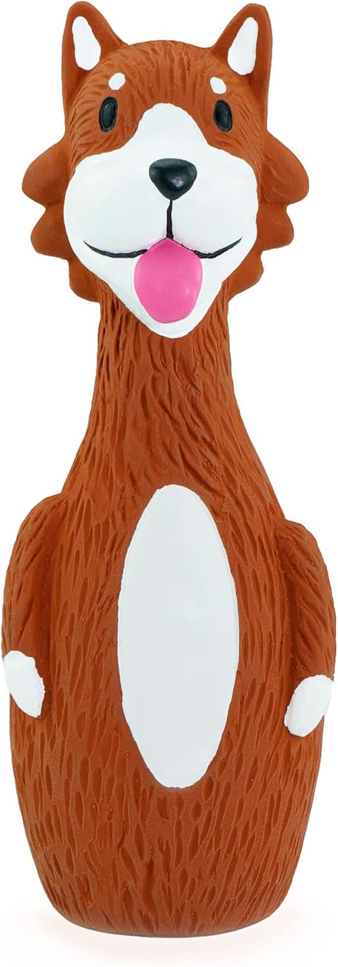 CHIWAVA 3 Pack 5.7 Inch Squeaky Latex Dog Toys, Standing Stick Interactive Play for Small Dogs