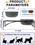 Y YHY Dog&Cat Food Bowls,12OZ Ceramic Raised Pet Bowls for Food and Water, Two Elevated Pet Dishes Bowls 2.75” Height Sturdy Metal Stand, Grey