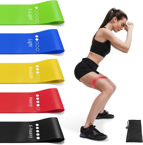 Resistance Bands Set for Working Out, 5 Resistance Levels, Multi-Colored Bands for Indoor and Outdoor Fitness