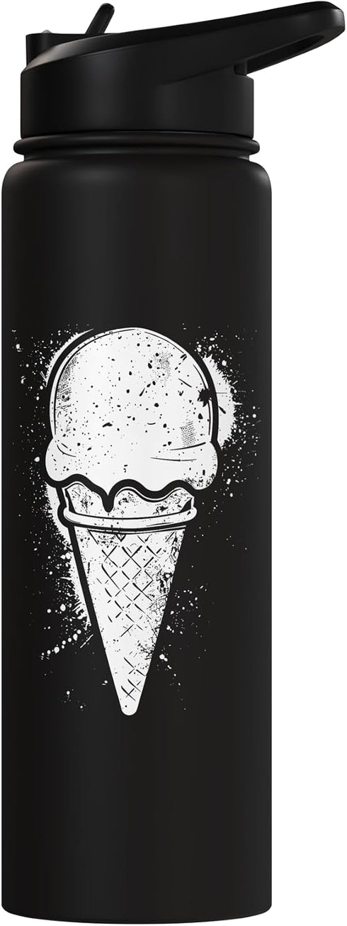 Funny Sundaes Graphic Shirts and Presents Ice Cream Cone Graphic Sundaes Sorbet Stainless Steel Insulated Water Bottle