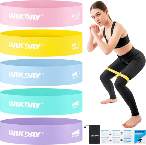 Resistance Bands Set for Working Out, Exercise Loop Bands for Men Women Body Stretching, Set of 5