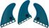 UPSURF M Size Tri Fin Surfboard Fin Set, Fiberglass+Honeycomb (White/Blue/Orange)