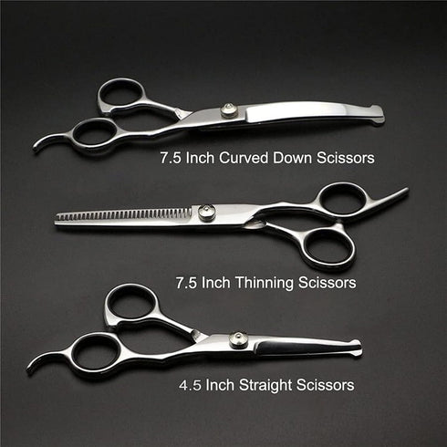 5 in1 Tips,4CR Dog Grooming Scissors Kit,Professional Pet Grooming Scissors with Safety Round Stainless Steel Sharp