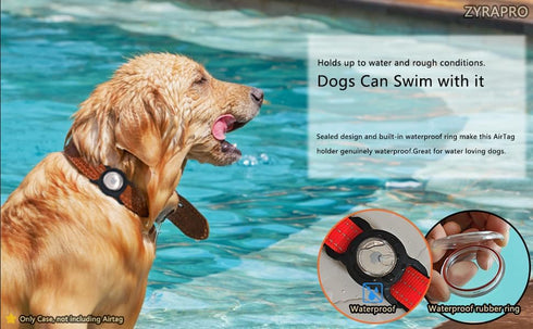 2 Pack Dog AirTag Holder, Waterproof Silicone Case for Apple AirTag, Anti-Lost Protective Cover for Pet Collars,