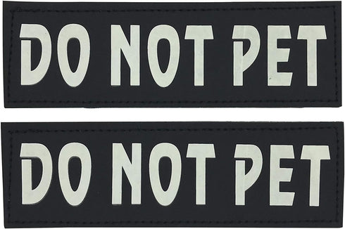 Removable Dog Patches for Vests & Harness - Reflective/White Letter, 2 Pack