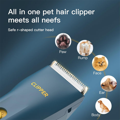 Prowerful Home Professional Dog Grooming Kit Clipper, Low Noise USB Rechargeable, Gifts for Dog and Cat, Green, TS006