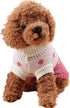 CHBORCHICEN Classic Knitwear Turtleneck Dog Sweater, Winter Warm Puppy Clothing with Cute Strawberry and Heart Design