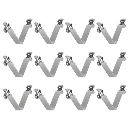 HARFINGTON 12pcs Double Button Kayak Paddle Snap Spring Clip, 42x8mm V-Shaped Locking Tube Clips