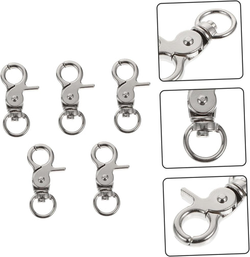 Ipetboom 5pcs Heavy Duty Birdcage Lock Metal Snaps, Spring Hook Clip for Bird Cage Door Accessories