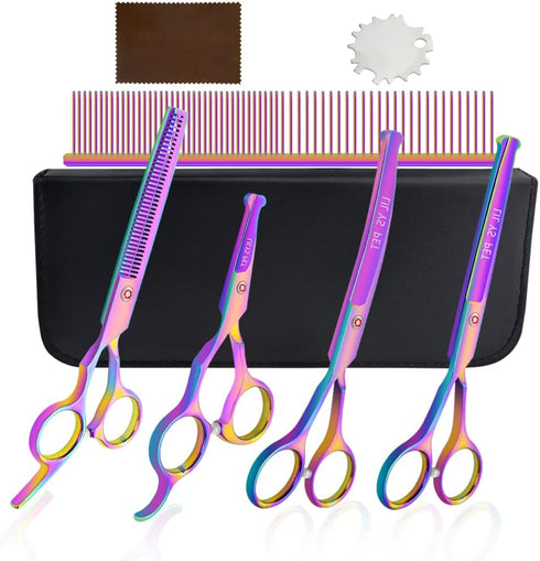 LILYS PET Safe Round-Tip Professional PET DOG Grooming Coated Titanium scissors suit