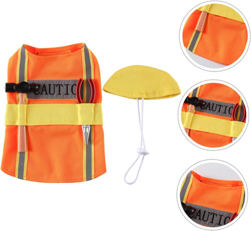 Engineer Appearance Dog Costume for Festivals, Adorable Wear-Resistant Puppy Clothes for Parties, Unique Pet Apparel