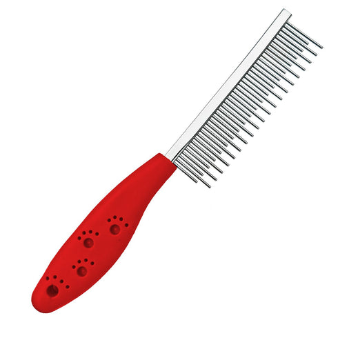 Dog or Cat Comb, Grooming Tool with Short and Long Teeth for Dematting Knots and Tangles for Dogs and Cats