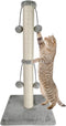 Dimaka 29'' Cat Scratching Post - Natural Sisal Rope Scratcher Post with 4 Dangling Toy Balls for Large Cats (Grey)