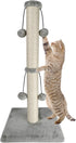 Dimaka 29'' Cat Scratching Post - Natural Sisal Rope Scratcher Post with 4 Dangling Toy Balls for Large Cats (Grey)