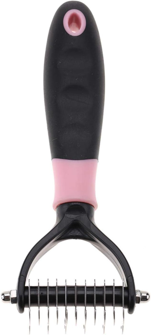 GLOGLOW Pet Grooming Brush, Shedding Brush Tool, Dematting Rakes, Fur Knot Cutter for Long and Short Hair Dogs and Cats