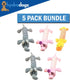 5 Pack Squeaky Plush Puppy Dog Chew Toy Assortment Animal Bundle Elephant, Pig, Duck, Cute Interactive Teething Toys for All Breeds and Sizes