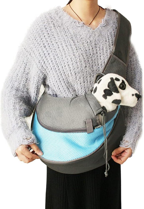 Pet Dog Sling Carrier | Breathable Mesh Portable Travel Safe Shoulder Bag for Small Dogs Cats Puppy