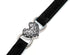 CHUKCHI Pink Soft Velvet Adjustable Cat Collar with Crystal Heart Charm and Bells, 8-11 Inches (Black+Pink)