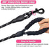 2 Pack Dog Leash 5 FT Thick Durable Nylon Rope with Padded Handle, Reflective Leash for Medium Large Dogs (Black+Pink)