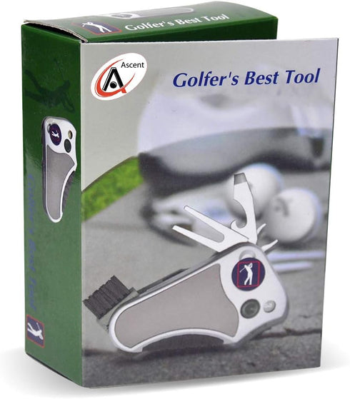 Golfer's Best Tool – 6-in-1 Golf Multitool for Men & Women - Stroke Counter, Divot Repair, Club Cleaner, Compact Gift