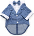 GabeFish Pets Wedding Jackets Suit for Dogs with Bow Tie, Puppy Cat Formal Clothes, Tuxedo Blue X-Large