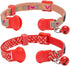 Blueberry Pet Pack of 2 Cat Collars, Adjustable Breakaway with Bell, Love Peace Theme & Salmon Pink Geometry