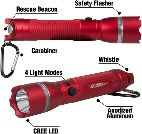Life Gear 300 Lumen CREE LED Searchlight Flashlight - Waterproof, Impact Resistant, Batteries Included