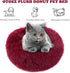 otoez Kitten Puppy Bed, Extra Small Round Dog Cat Beds, Anti-Anxiety Plush Calming Donut Bed, Washable (15.7", Dark Red)