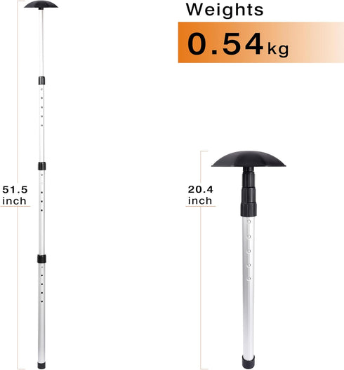 Golf Travel Support Pole, Aluminium Rod for Golf Bag Support to Protect Clubs from Impacts