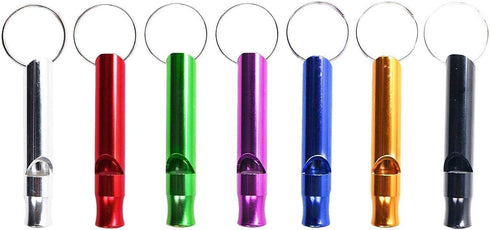 Set of 5 Extra Loud Whistles for Camping, Hiking, Hunting, Sports, Emergency Situations, Aluminium Key Chain