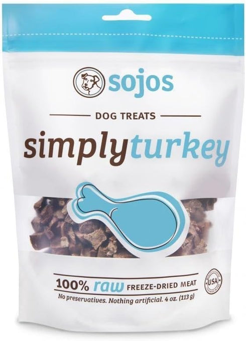 Sojos Simply Turkey Dog Treats, 4 Oz - 2 Pack