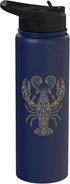 PixelPunch Boho Crawfish Boil Lobster Co. Lobster Design Bohemian Art Psychedelic Ornamental Crawfish Stainless Steel Insulated Water Bottle