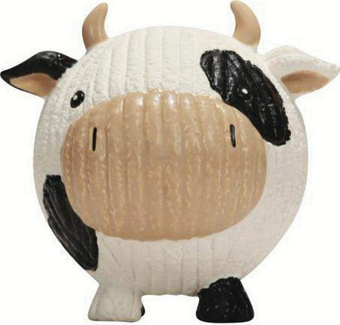 Hugglehounds Ruff-Tex Squeaky Tough Dog Chew Toy - All Natural, Cow, Large Size