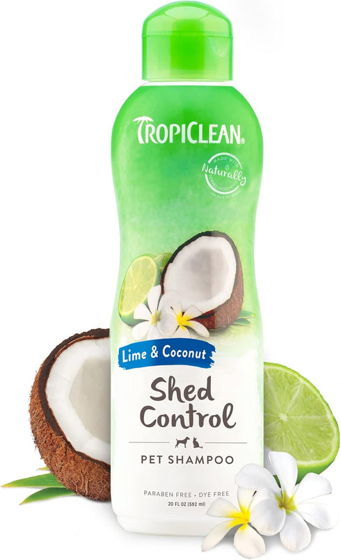 TropiClean Lime & Coconut Deshedding Dog Shampoo for Shedding Control, 20 oz.