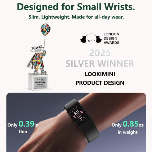 FITVII 24/7 Counter, IP68 Slim Fitness Trackers, Fitness Watch with Heart Rate, Blood Pressure, Blood Oxygen, Stress