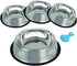 Stainless Steel Cat Bowl, 4 Pack - Non-Slip Metal Dog Bowls for Food and Water with Rubber Base