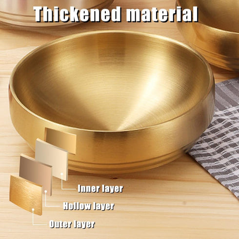 Large Dog Bowl, Gold Stainless Steel for Large Dogs, Study and Rust-Resistant, Stylish Design, 7 Inch (W) 2.6 Inch (H)