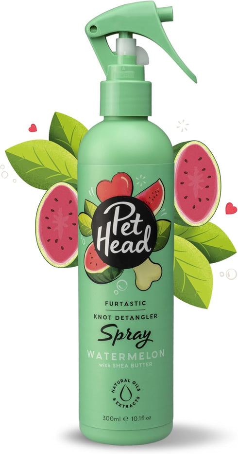 PET HEAD Furtastic Grooming Spray for Dogs with Long and Curly Coats, 10.1 fl. oz. Watermelon Scent, Gentle Puppy