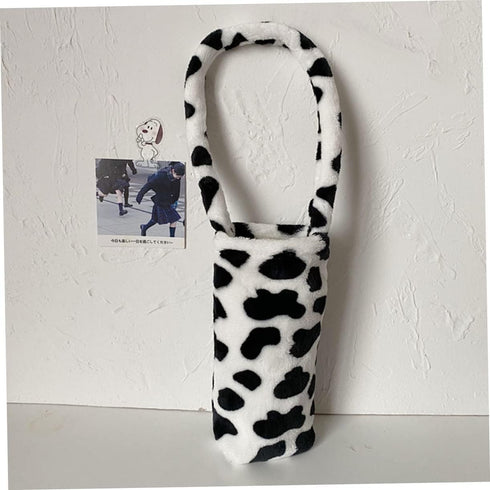 Happyyami Cow Print Portable Water Bottle Sleeve Insulated Water Bottle Carrier Bag Lightweight Handheld Cover