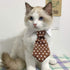 ZTON Bowtie for Little Puppy, Handcrafted Adjustable Formal Collar Neck Tie for Dogs & Cats (L, Coffee Star)