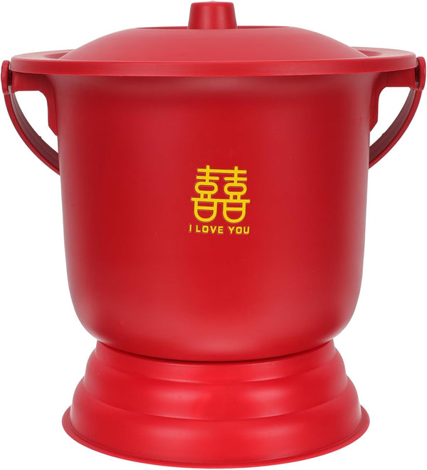 FRCOLOR Spittoon Bucket Portable Urinal Toilet Chamber Pot Enamel Potty Patient Urinal