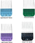 Professional Animal 4 Color Guide Comb Set for 10#/15#/30# Detachable Blade, Compatible with Andis, Oster A5, Wahl KM