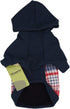 Fitwarm Tartan Plaid Dog Hoodie, Knitted Sweater for Small Dogs, Cat Fleece Lined Winter Outfit, Red & Navy Blue