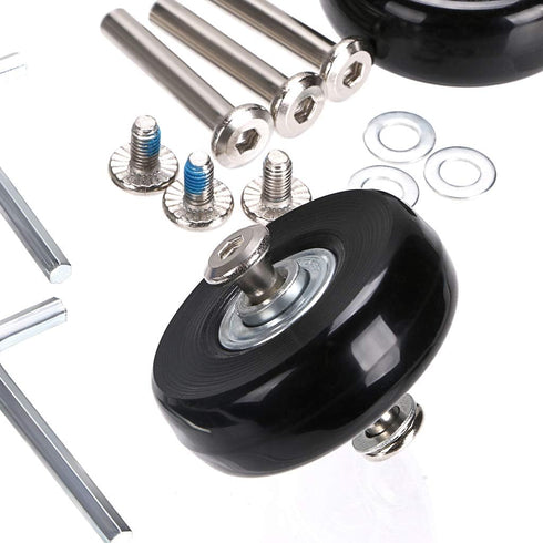 OwnMy 50mm x 18mm Set of 4 Luggage Suitcase Replacement Wheels, Rubber Swivel Caster