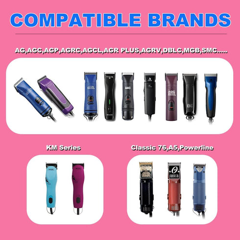 7FC Blade Replacement Blades for Dog Grooming Clippers, Compatible with Andis & Wahl KM Series, Size-7FC, Silver