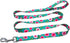 Dog Collar and Leash Set, Rose Pattern Polyester Material, 5ft Matching Leash for Small Dogs (S, Green Rose Set)