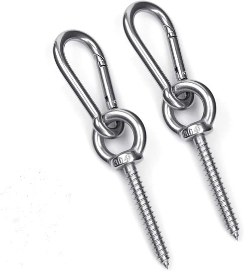 Hammock Hanging Kit, Load Capacity 1400 LBS, Heavy Duty Stainless Steel Hooks Carabiner Set for Indoor Outdoor