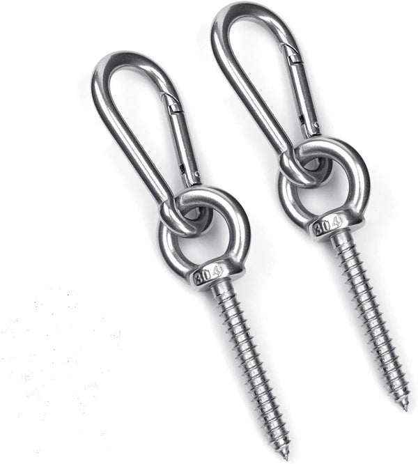 Hammock Hanging Kit, Load Capacity 1400 LBS, Heavy Duty Stainless Steel Hooks Carabiner Set for Indoor Outdoor